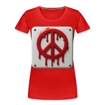 PEACE EMERGENCY #2 - peace & love - T-shirt bio Premium Femme - rouge - Devant - Mia (176cm)