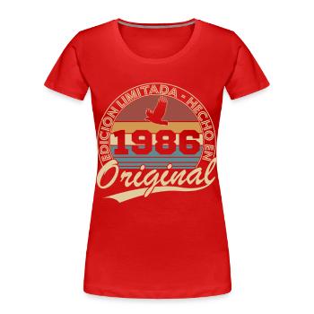 1986 Vintage Retro Birthday Gift - Women's Premium Organic T-Shirt - red - Front - Mia (176cm)