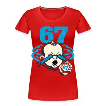 67 Six Seven - Gen Z - Women's Premium Organic T-Shirt - red - Front - Mia (176cm)