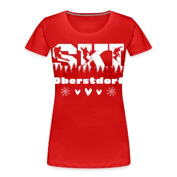 Ski - Vacances de ski - Oberstdorf - T-shirt bio Premium Femme - rouge - Devant - Mia (176cm)