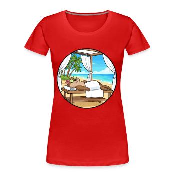 Art relaxant à la Otter Beach Spa Day - T-shirt bio Premium Femme - rouge - Devant - Mia (176cm)
