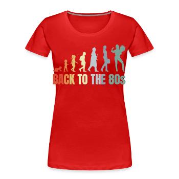 80s Girl Child to Adult - Women's Premium Organic T-Shirt - red - Front - Mia (176cm)