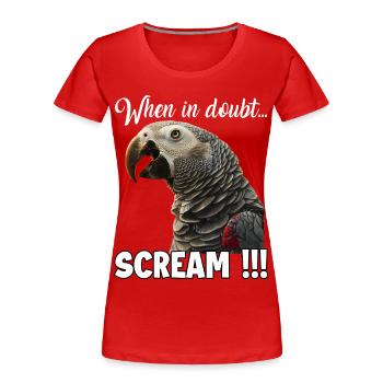 Idée de cadeau humoristique pour les gardiens de perroquets - T-shirt bio Premium Femme - rouge - Devant - Mia (176cm)
