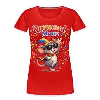 Karneval Maus Damen Süßes Fasching Kostüm - Frauen Premium Bio T-Shirt - Rot - Vorne - Mia (176cm)