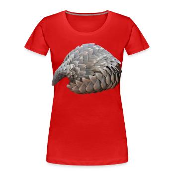 Handgezeichnete Pangolin - Frauen Premium Bio T-Shirt - Rot - Vorne - Mia (176cm)