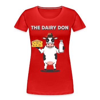 The Dairy Don Kuh Mafia Käse Milch - Frauen Premium Bio T-Shirt - Rot - Vorne - Mia (176cm)