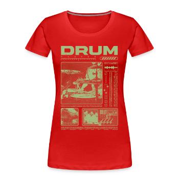 Rock-Schlagzeuger, Trommelspieler, Streetwear - Frauen Premium Bio T-Shirt - Rot - Vorne - Mia (176cm)