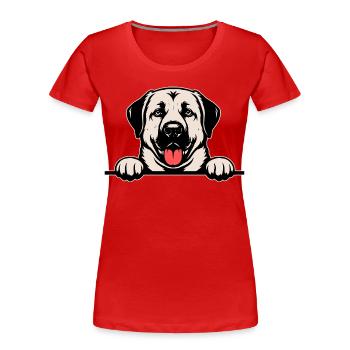 Kangal Name Badge Coloured - Women's Premium Organic T-Shirt - red - Front - Mia (176cm)