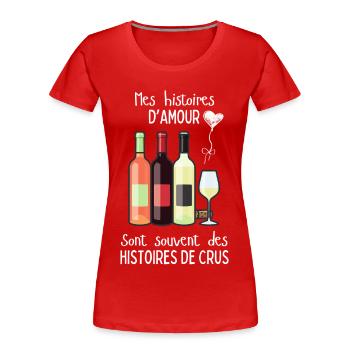 Liebesgeschichten und Jahrgänge - Frauen Premium Bio T-Shirt - Rot - Vorne - Mia (176cm)