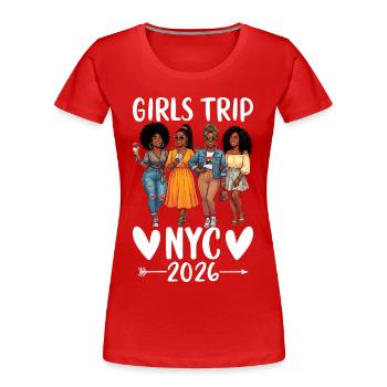 NYC Girls Trip 2026 - Frauen Premium Bio T-Shirt - Rot - Vorne - Mia (176cm)