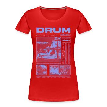 Rock-Schlagzeuger, Trommelspieler, Streetwear - Frauen Premium Bio T-Shirt - Rot - Vorne - Mia (176cm)