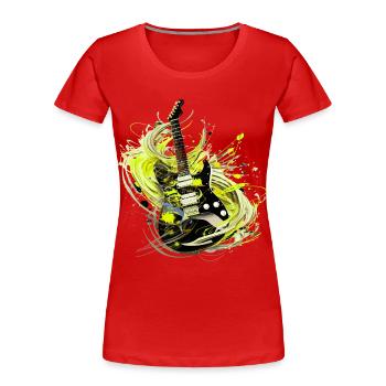E-Gitarre Gitarre Gitarrist Musik Instrument Rock - Frauen Premium Bio T-Shirt - Rot - Vorne - Mia (176cm)