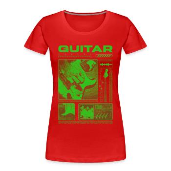 Guitariste Guitariste Rock Musicien streetwear - T-shirt bio Premium Femme - rouge - Devant - Mia (176cm)