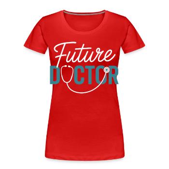 Future conception du stéthoscope Doctor - T-shirt bio Premium Femme - rouge - Devant - Mia (176cm)