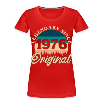 1976 Vintage Retro Original Geburtstagsgeschenk - Frauen Premium Bio T-Shirt - Rot - Vorne - Mia (176cm)