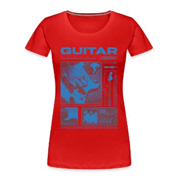 Guitariste Guitariste Rock Musicien streetwear - T-shirt bio Premium Femme - rouge - Devant - Mia (176cm)