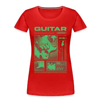 Guitariste Guitariste Rock Musicien streetwear - T-shirt bio Premium Femme - rouge - Devant - Mia (176cm)