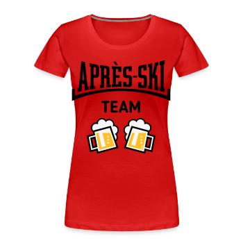 Après-Ski Team (Bier Apres Ski Konkav / POS 3C) - Frauen Premium Bio T-Shirt - Rot - Vorne - Mia (176cm)