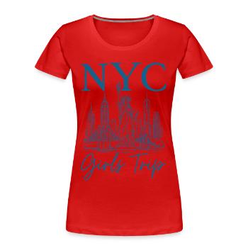 Voyage des filles à New York - T-shirt bio Premium Femme - rouge - Devant - Mia (176cm)