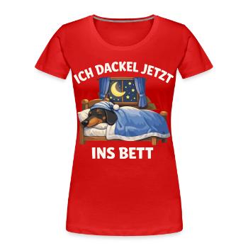 Official Dachshund Black I'm now going to the - Women's Premium Organic T-Shirt - red - Front - Mia (176cm)