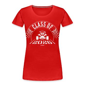 Class Of 2026 (Abschlussklasse Zieleinfahrt White) - Frauen Premium Bio T-Shirt - Rot - Vorne - Mia (176cm)