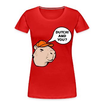 Niederländische Kapybara - Frauen Premium Bio T-Shirt - Rot - Vorne - Mia (176cm)