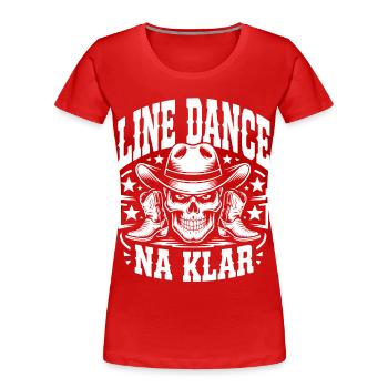 Line Dance Skull Cowboy - Frauen Premium Bio T-Shirt - Rot - Vorne - Mia (176cm)