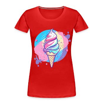 eiscreme - Women's Premium Organic T-Shirt - red - Front - Mia (176cm)
