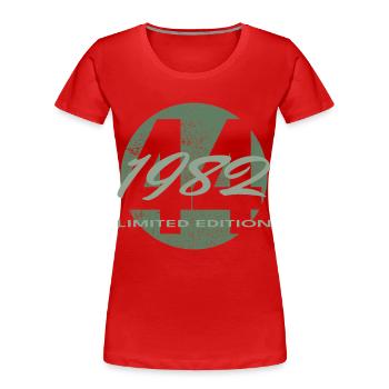 44th Birthday 1982 Gift for Men and Women - Women's Premium Organic T-Shirt - red - Front - Mia (176cm)