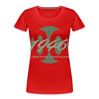 80th Birthday 1946 Gift for Men and Women - Women's Premium Organic T-Shirt - red - Front - Mia (176cm)