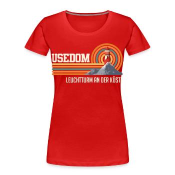 USEDOM LIGHTHOUSE ON THE COAST Fun - Women's Premium Organic T-Shirt - red - Front - Mia (176cm)
