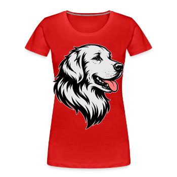 Golden Retriever - T-shirt bio Premium Femme - rouge - Devant - Mia (176cm)