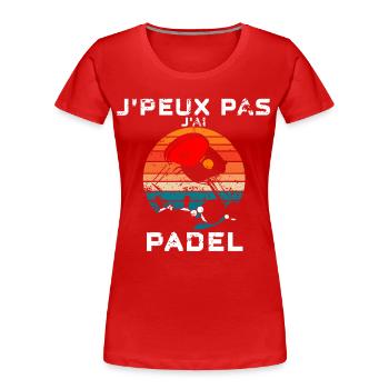 I Can't I Have Padel Vintage Soleil - Women's Premium Organic T-Shirt - red - Front - Mia (176cm)