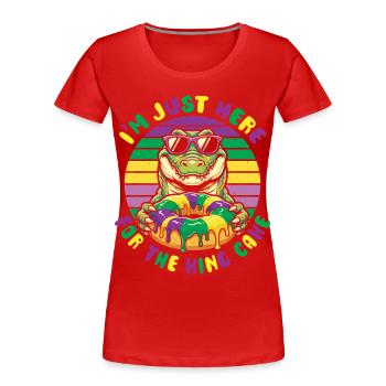 King Cake Mardi Gras Aligator - Women's Premium Organic T-Shirt - red - Front - Mia (176cm)