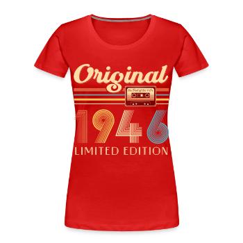 80th Birthday 80th Anniversary Original 1946 - Women's Premium Organic T-Shirt - red - Front - Mia (176cm)