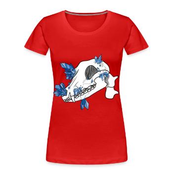 Crystal Skull - Canidae (by Leni Riosa) - Women's Premium Organic T-Shirt - red - Front - Mia (176cm)