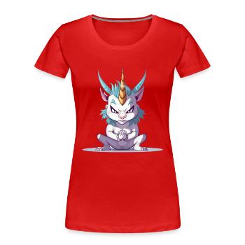 Angry Unicorn - Women's Premium Organic T-Shirt - red - Front - Mia (176cm)