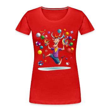 Jubelstier Jonglier-Party - Frauen Premium Bio T-Shirt - Rot - Vorne - Mia (176cm)