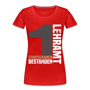 1st State Examination in Teaching - Women's Premium Organic T-Shirt - red - Front - Mia (176cm)
