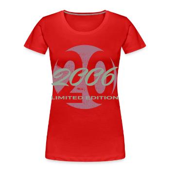 20e anniversaire 2006 cadeau pour hommes et femmes - T-shirt bio Premium Femme - rouge - Devant - Mia (176cm)