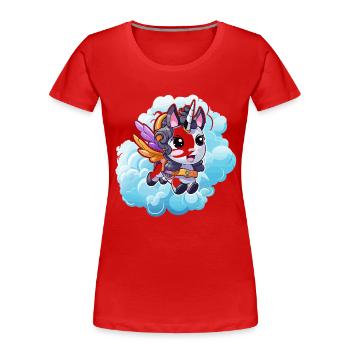 Little Unicorn Pony Cloud Flight - Women's Premium Organic T-Shirt - red - Front - Mia (176cm)