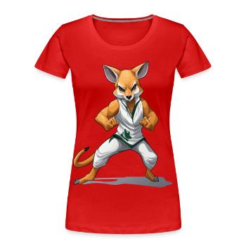 Fuchs-Kämpfer im Kung-Fu - Frauen Premium Bio T-Shirt - Rot - Vorne - Mia (176cm)