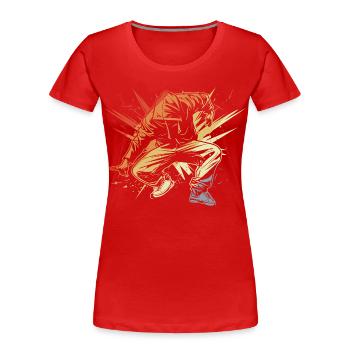 Breakdancer Drawing Vintage - Women's Premium Organic T-Shirt - red - Front - Mia (176cm)