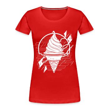 Dessin de glace douce - T-shirt bio Premium Femme - rouge - Devant - Mia (176cm)