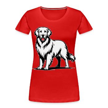 Golden Retriever in a Proud Pose - Women's Premium Organic T-Shirt - red - Front - Mia (176cm)