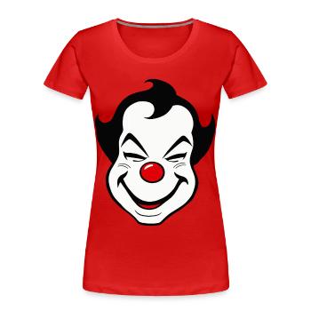Fröhliches Clown Gesicht Karneval Fasnet Fasching - Frauen Premium Bio T-Shirt - Rot - Vorne - Mia (176cm)