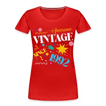 Millésime 1992 - T-shirt bio Premium Femme - rouge - Devant - Mia (176cm)