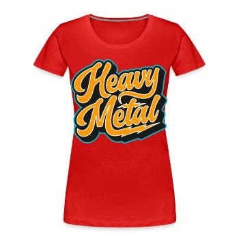 Heavy Metal Bold Script Logo - Women's Premium Organic T-Shirt - red - Front - Mia (176cm)