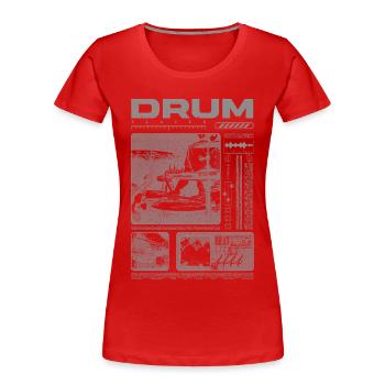 Rock-Schlagzeuger, Trommelspieler, Streetwear - Frauen Premium Bio T-Shirt - Rot - Vorne - Mia (176cm)
