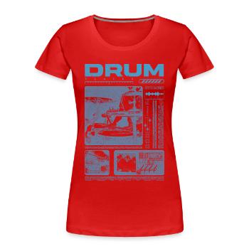 Rock-Schlagzeuger, Trommelspieler, Streetwear - Frauen Premium Bio T-Shirt - Rot - Vorne - Mia (176cm)